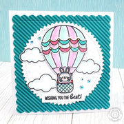 Sunny Studio Stamps "Wishing You the Best" Hot Air Balloon Rides Handmade Card using Zig Zag Circles Metal Cutting Craft Dies