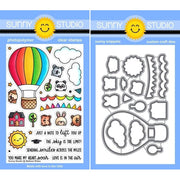 Sunny Studio Balloon Rides Hot Air Balloon Clear Craft Stamps & Metal Cutting Dies Set