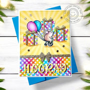 Sunny Studio Stamps Mouse on Tricycle Handmade Birthday Card using Perfect Gift Boxes & Sydney Alphabet Metal Craft Dies