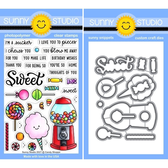 Sunny Studio 4x6 Clear Photopolymer Candy Shoppe Stamps & Dies
