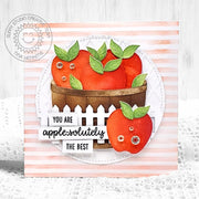 Sunny Studio Stamps Punny Apple Puns Handmade DIY Fall Autumn Card using Crisp Apple & Wood Barrel Metal Cutting Craft Dies