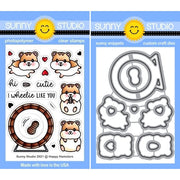 Sunny Studio Happy Hamsters 3x4 Clear Craft Stamps & Metal Cutting Dies Set