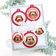 Sunny Studio Stamps Quill Cuties Framed Hedgehogs DIY Handmade Holiday Christmas Card using Icing Rectangle Frame Craft Dies