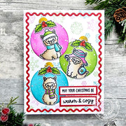 Sunny Studio Stamps Alpaca Ornament Handmade DIY Holiday Christmas Card using Icing Rectangle Frame Metal Cutting Craft Dies