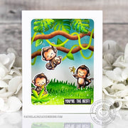 Sunny Studio Monkeys Hanging From Jungle Vines Handmade Pop-up 3D Shadow Box Card using Monkey Business Clear Craft Stamps