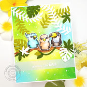 Sunny Studio Stamps: You're a Rare Bird Tropical Birds on Tree Branch Summer DIY Card using Jungle Vines Metal Cutting Dies