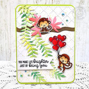 Sunny Studio You Make My Day Brighter Monkeys Hanging By Jungle Vines Friendship Card using Love Monkey Clear Craft Stamps