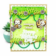 Sunny Studio Stamps Swinging and Hanging Monkeys Handmade DIY Mother's Day Card using Jungle Vines Metal Cutting Craft Dies