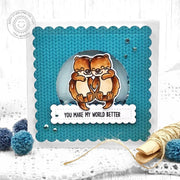 Sunny Studio "You Make My World Better" Otter Handmade DIY Friendship Card using My Otter Half 3x4 Clear Craft Stamps