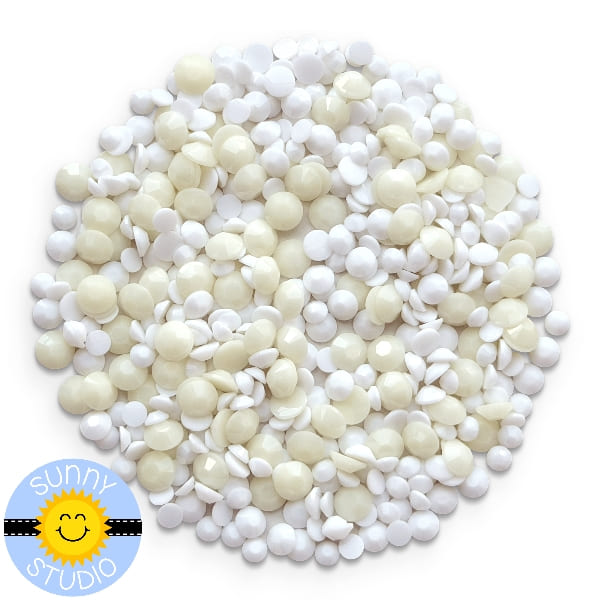 Sunny Studio Stamps White Jewels Opaque Crystals in 3mm, 4mm & 5mm SSEMB-320