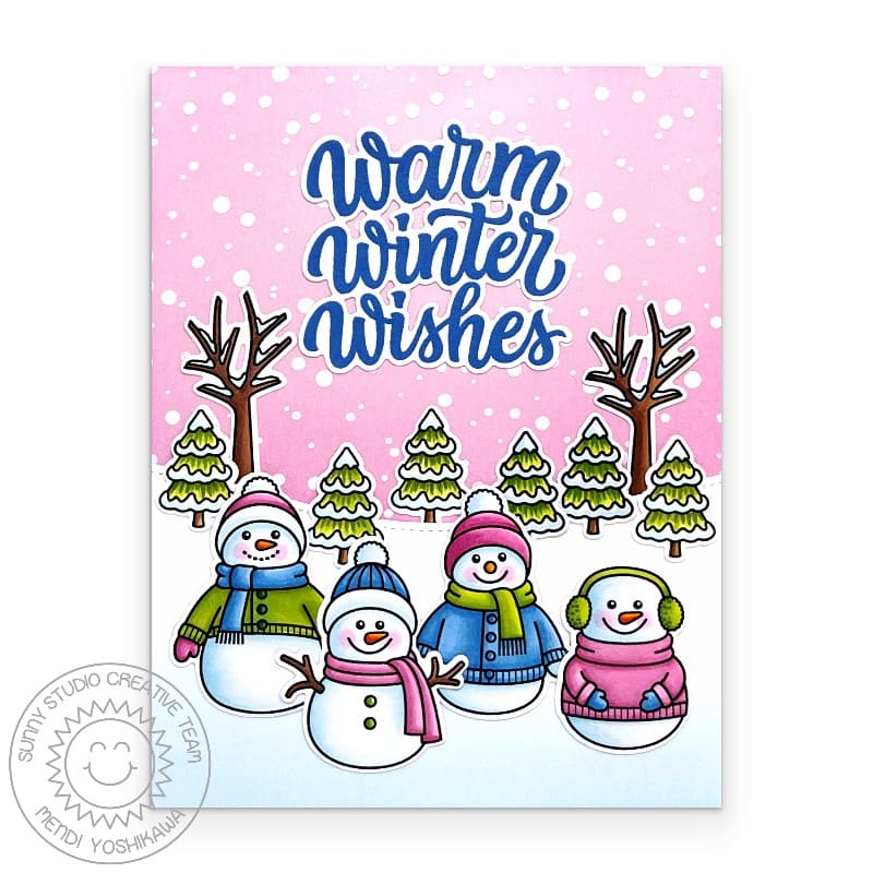 Sunny Studio Snowmen in Sweaters Stamps Clear Photopolymer - Sunny