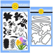 Sunny Studio Stamps Spring Bouquet Layering Floral Flowers 4x6 Clear Photopolymer Stamp Set & Metal Cutting Craft Dies