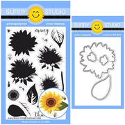 Sunny Studio Stamps Sunflower Fields 4x6 Color Layering Layered Flower Clear Photopolymer Stamps & Metal Cutting Craft Dies