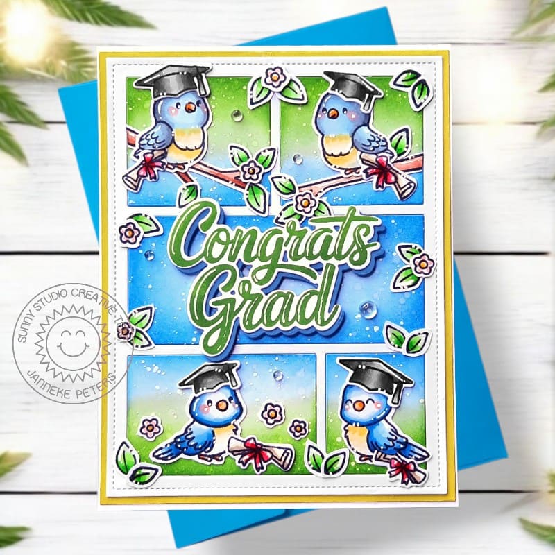 Sunny Studio 3x4 Clear Graduation The Graduate Stamps - Sunny Studio Stamps