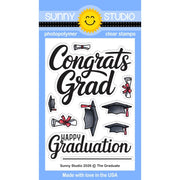 Sunny Studio Stamps The Graduate Graduation Clear Photopolymer 3x4 Stamp Set SSCL-407