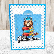 Sunny Studio: Congratulations, Grad Hedgehog DIY Handmade Happy Graduation Card using The Graduate Clear Craft Stamps & Dies