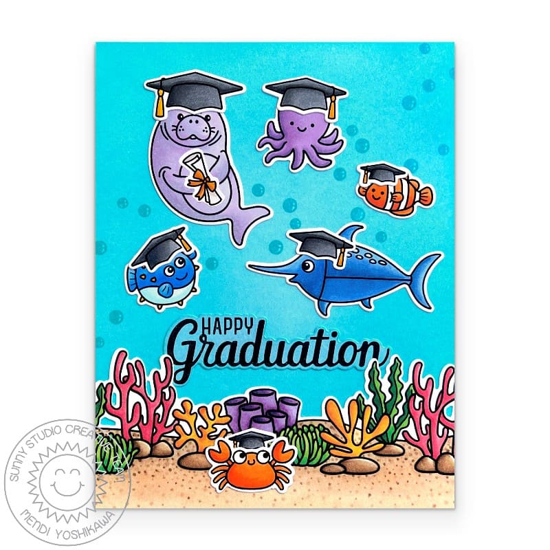 Sunny Studio 3x4 Clear Graduation The Graduate Stamps - Sunny Studio Stamps