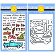 Sunny Studio Truckloads of Love Vintage Pick-up Truck Clear Stamps & Metal Cutting Craft Dies