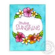 Sunny Studio Stamps Tropical Paradise Sending Sunshine Hawaiian Hibiscus & Plumeria Flowers Summer Card