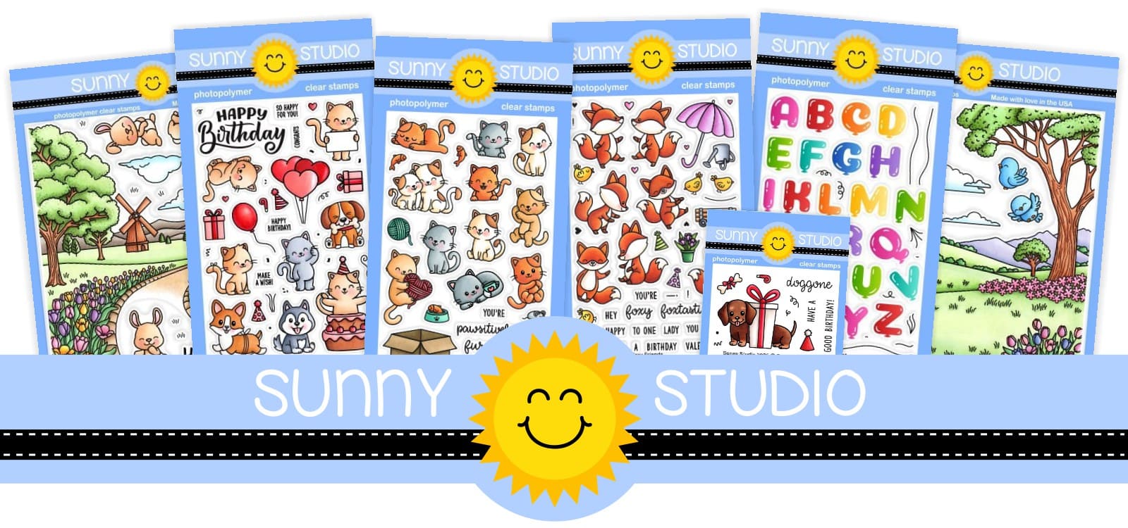 Sunny Studio Spring 2025 Release Collection of Clear Photopolymer Stamps and Metal Cutting Craft Dies