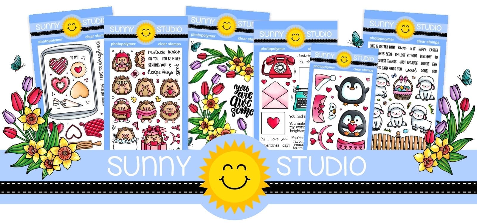 Sunny Studio New Spring 2026 Collection Clear Stamps & Metal Cutting Craft Dies for Cardmaking & Scrapbooking