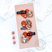 Sunny Studio Stamps You're A Little Nutty Squirrel Valentine's Day Card using Window Trio Heart Portrait Metal Craft Dies
