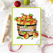 Sunny Studio Stamps Apples in Barrel You're Awesome To the Core Fall Autumn Card using Wood Barrel Metal Cutting Craft Dies