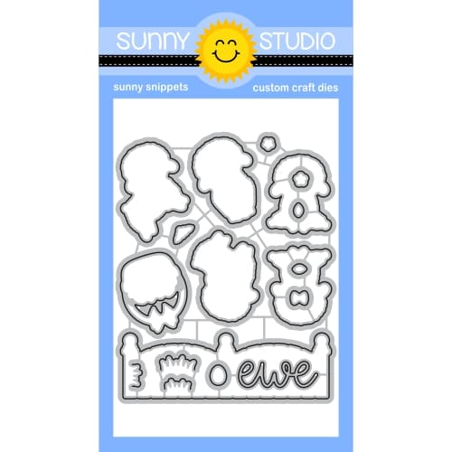 Sunny Studio Stamps Woolly Friends Dies 18-Piece Metal Craft Set SSDIE-416