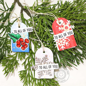 Sunny Studio Stamps Snowflake Mini Handmade Christmas Holiday Gift Tags (using Snowflake Circle Frame Metal Cutting Dies)