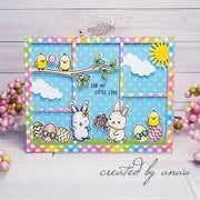Sunny Studio Stamps Easter Bunny Spring Card (using Comic Strip Everyday Metal Cutting Dies)