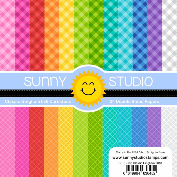 Sunny Studio Stamps Classic Gingham 6x6 Patterned Paper Pack