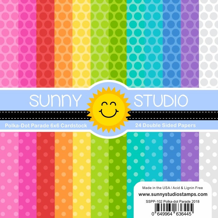 Sunny Studio Stamps Polka-dot Parade 6x6 Patterned Paper Pack