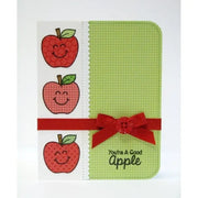 Sunny Studio Stamps You're A Good Apple Paper-pieced Handmade Card (using School Time 4x6 Clear Photopolymer Stamp Set)