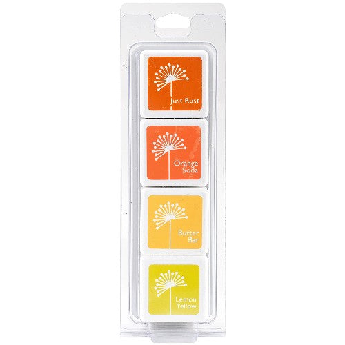 Hero Arts Morning Glory Dye Ink Cubes - 4 Pack Set with Just Rust, Orange Soda, Butter Bar & Lemon Yellow