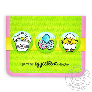Sunny Studio Stamps A Good Egg Chick with Easter Basket Eggcellent Daughter Handmade Card