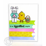 Sunny Studio Stamps A Good Egg Easter Bunny & Chick Eggcellent Daughter Punny Handmade Card