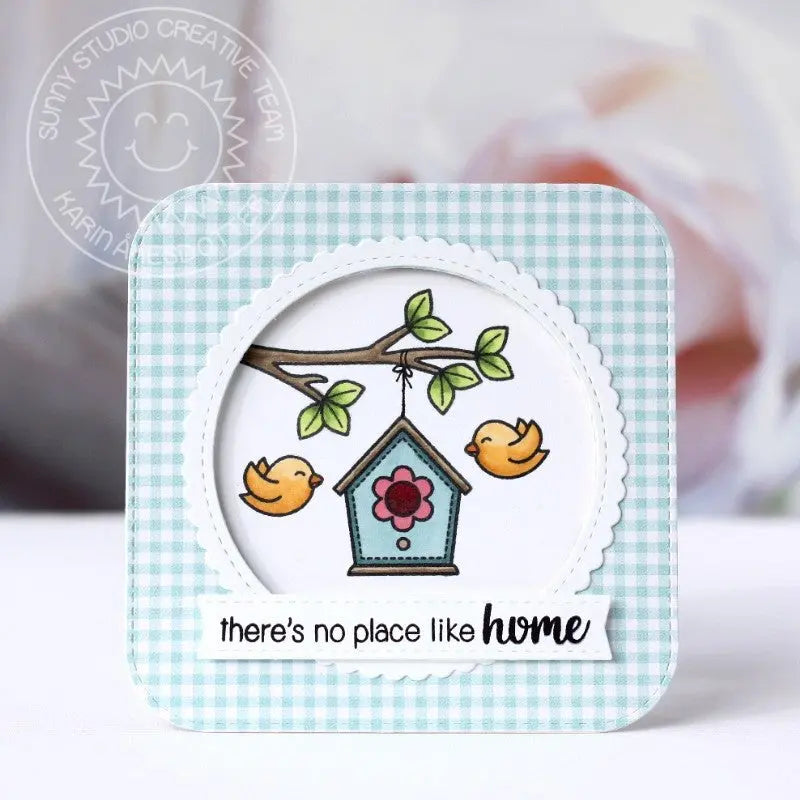 Sunny Studio Stamps A Bird's Life No Place Like Home Birdhouse Card