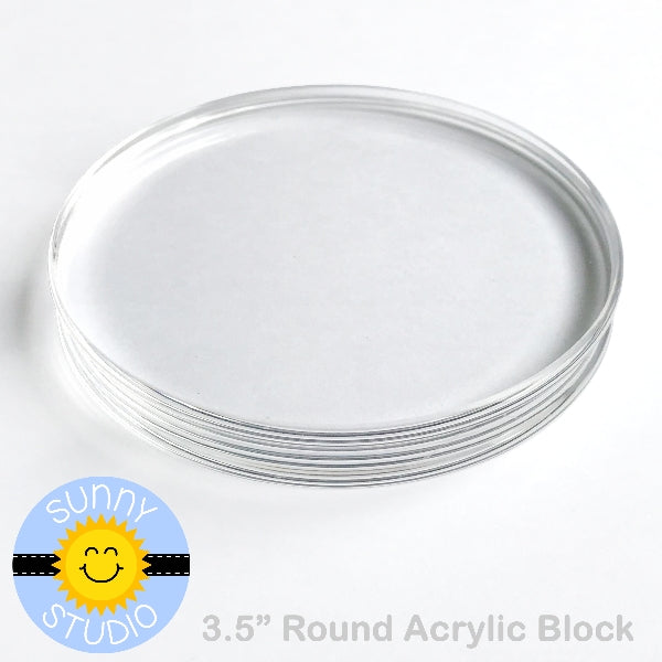 Sunny Studio Stamps 3.5" Round Circular Acrylic Block for Clear Photopolymer Stamping