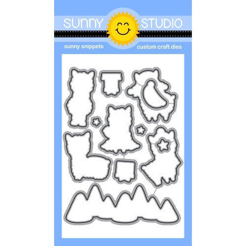 Sunny Studio Stamps Alpaca Holiday Low Profile Metal Cutting Dies Set