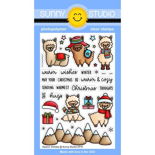 Sunny Studio Stamps Alpaca Holiday 4x6 Clear Photopolymer Stamps