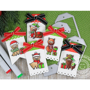 Sunny Studio Stamps Build-A-Tag #2 Alpaca Christmas Gift Tags by Juliana Michaels
