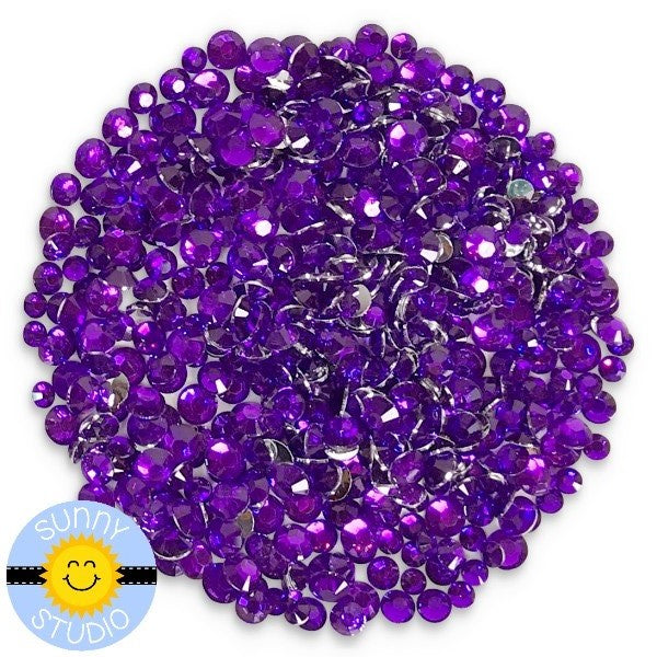 Sunny Studio Stamps Transparent Amethyst Purple Faux Jewels Rhinestones Crystals Gems- 3mm, 4mm & 5mm