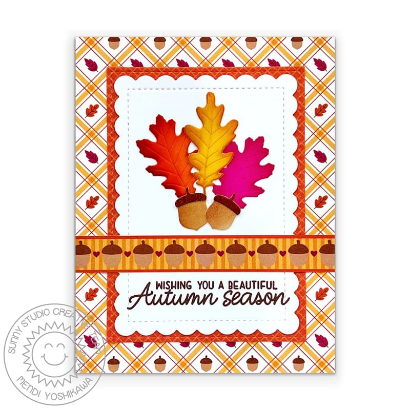 Autumn Greetings Stamps and Dies Set for Card Making,Clear Stamps and Metal  Cutting Dies Sets for Scrapbooking DIY Album Card Making Supplies