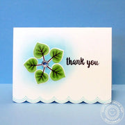 Sunny Studio Stamps Sunny Borders Leaf Flower Scalloped Thank You Card