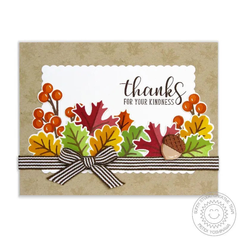 Sunny Studio Stamps: Autumn Splendor & Autumn Greetings Fall Leaves Thank You Card