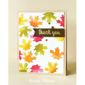 Sunny Studio Watercolor Fall Leaves Thank You Card (using Autumn Splendor Clear Stamps)