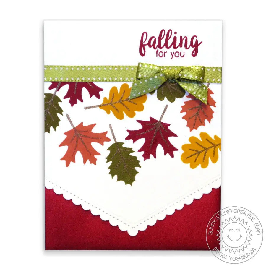 Sunny Studio Stamps Autumn Splendor Falling For You Leaves Card