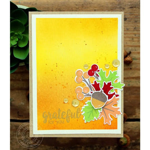 Sunny Studio Stamps Autumn Splendor Grateful For You Fall Leaves Yellow & Orange Card by Vanessa Menhorn
