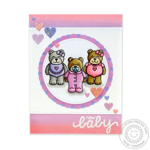 Sunny Studio Stamps Baby Bear Girl Ombre Card