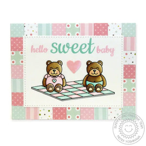 Sunny Studio Stamps Baby Bear Patchwork Quilt Card